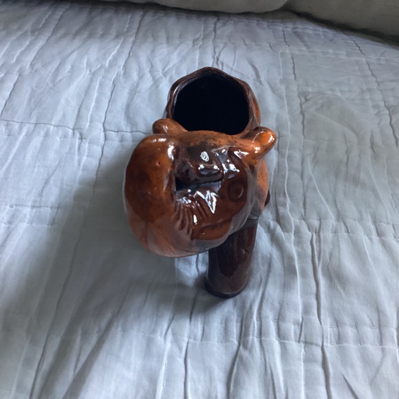 VINTAGE GLAZED POTTERY ELEPHANT PLANTER - Picture 4 of 8